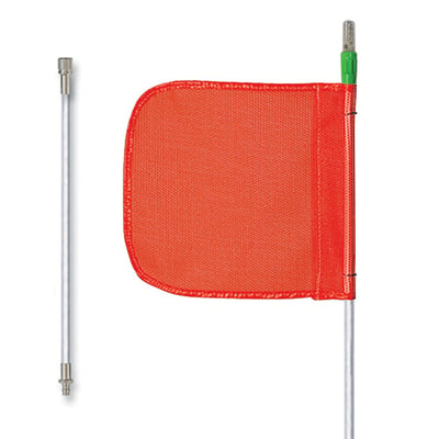 Warning Whip - General Purpose - 12' - Lighted - 12" Orange Flag - Plain - Split Pole - Quick Disconnect - FS12L-SPQD-O