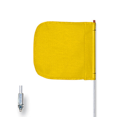 Warning Whip - General Purpose - 3' - Non-Lighted - 16" Yellow Flag - Plain - Hex Base - FS3-16-Y