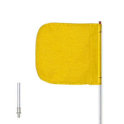 Warning Whip - General Purpose - 3' - Non-Lighted - 12" Yellow Flag - Plain - Quick Disconnect - FS3-QD-Y