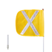 Warning Whip - General Purpose - 3' - Non-Lighted - 12" Yellow Flag - White X - Quick Disconnect - FS3X-QD-Y