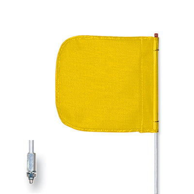 Warning Whip - General Purpose - 5' - Non-Lighted - 12" Yellow Flag - Plain - Hex Base - FS5-Y