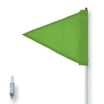 Warning Whip - General Purpose - 6' - Non-Lighted - Green Triangular Flag - Plain - Hex Base - FS6-T-G