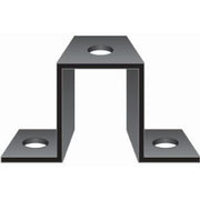 Warning Whip Flat Surface Mounting Bracket - 12 Gauge - Black Powder-Coated Steel - FS7017