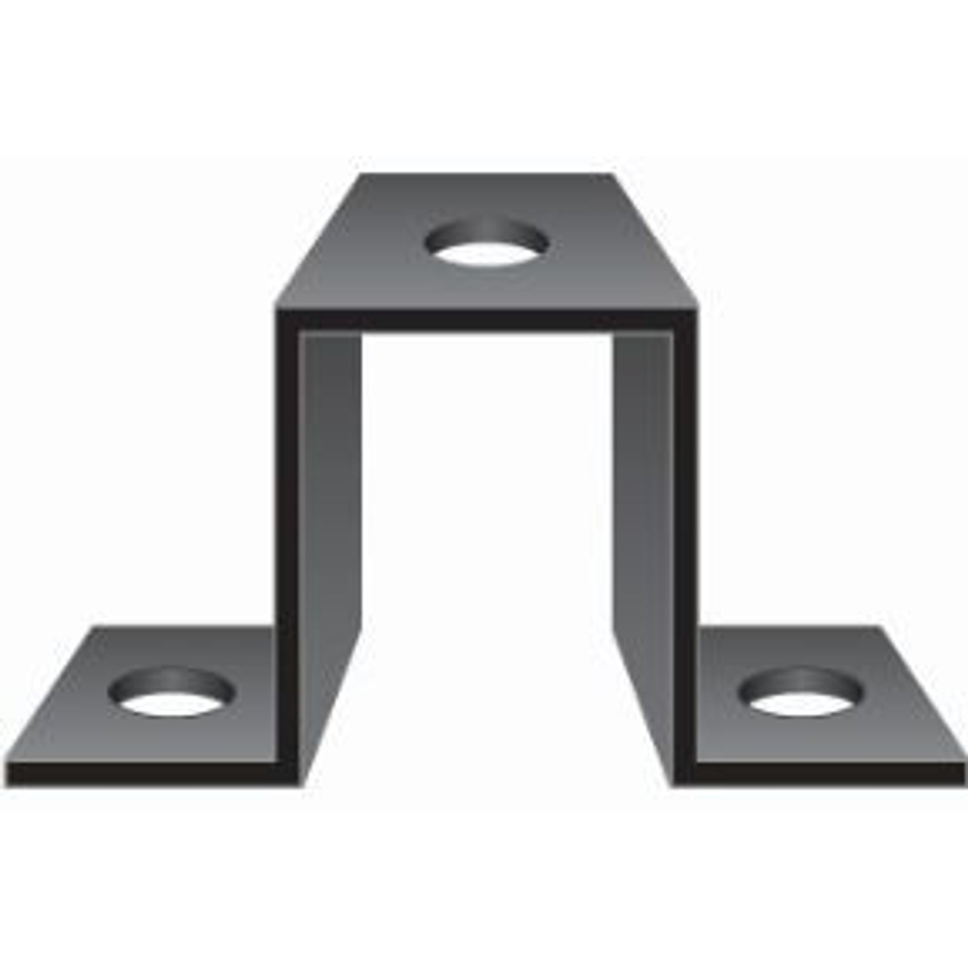 Warning Whip Flat Surface Mounting Bracket - 12 Gauge - Black Powder-Coated Steel - FS7017