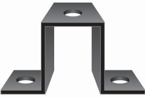 Warning Whip Flat Surface Mounting Bracket - 12 Gauge - Black Powder-Coated Steel - FS7017