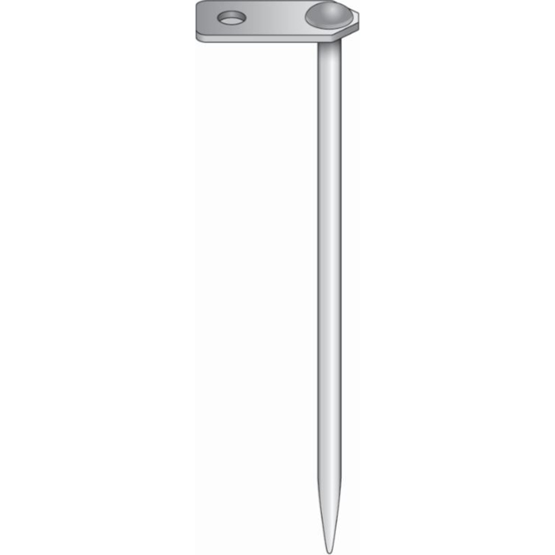Warning Whip Steel Stake Mount - Bright Zinc Finish - FS7050