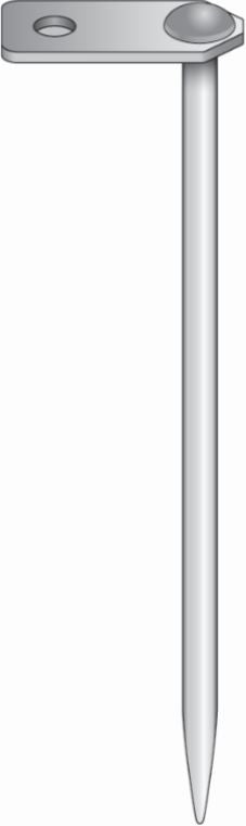 Warning Whip Steel Stake Mount - Bright Zinc Finish - FS7050