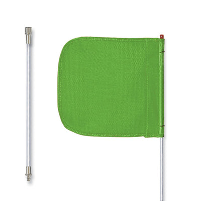 Warning Whip - General Purpose - 8' - Non-Lighted - 12" Green Flag - Plain - Split Pole - Quick Disconnect - FS8-SPQD-G