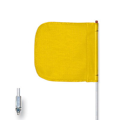 Warning Whip - General Purpose - 8' - Non-Lighted - 12" Yellow Flag - Plain - Hex Base - FS8-Y
