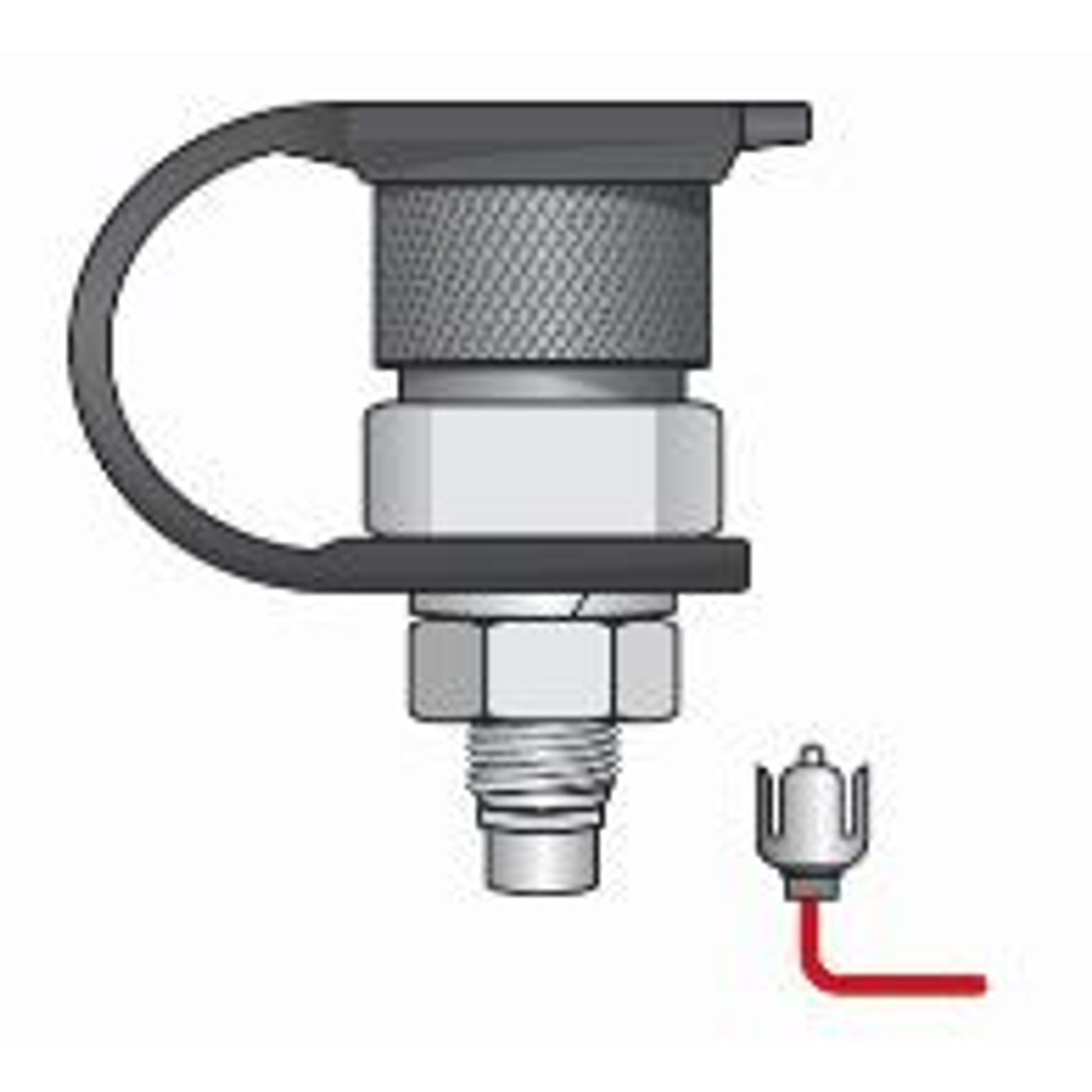 Warning Whip Quick Disconnect Mounting Base - Lighted - Female - Hot Plug W/ 12" Pigtail & Debris Cap - FSQD-B