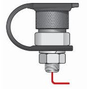 Warning Whip Quick Disconnect Mounting Base - Lighted - Female - Hardwire 12" Pigtail & Debris Cap - FSQD-BPT