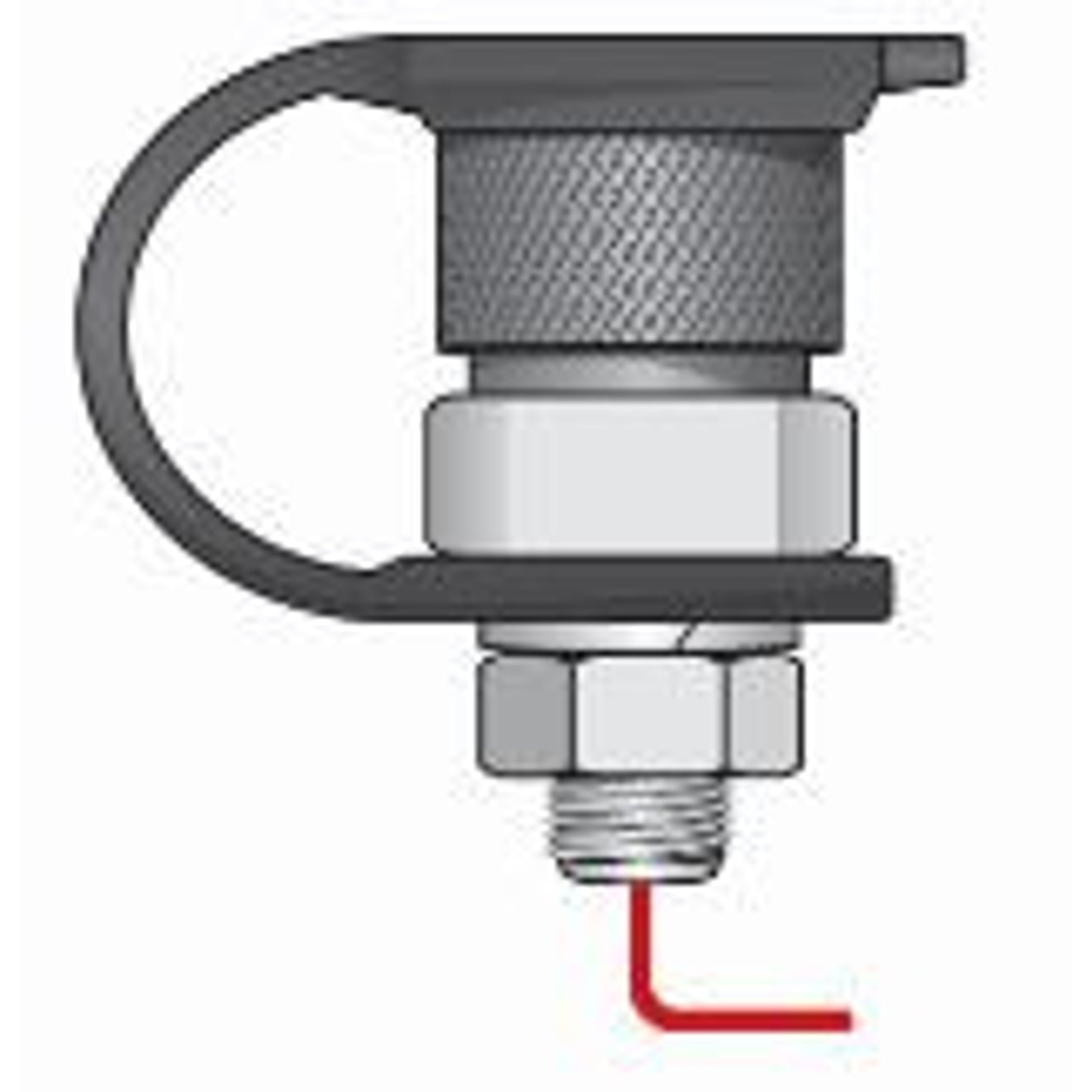 Warning Whip Quick Disconnect Mounting Base - Lighted - Female - Hardwire 12" Pigtail & Debris Cap - FSQD-BPT