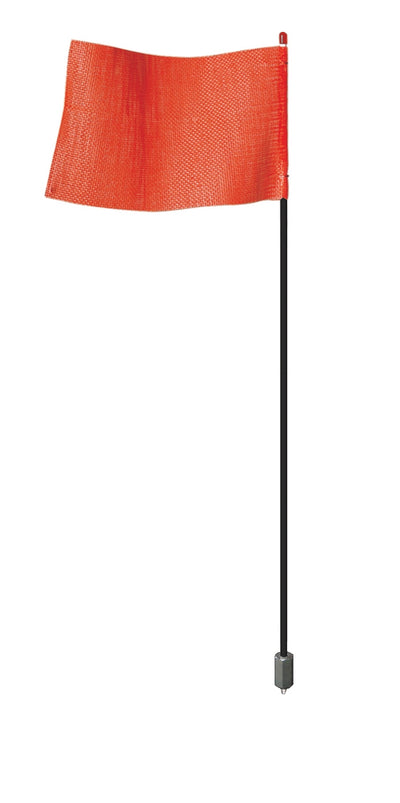Warning Whip - Light Duty - 7' - Non-Lighted - Black Rod - Plain Orange Rectangular Flag - Hex Base - FSRR7B-HB