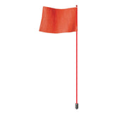 Warning Whip - Light Duty - 7' - Non-Lighted - Red Rod - Plain Orange Rectangular Flag - Hex Base - FSRR7R-HB