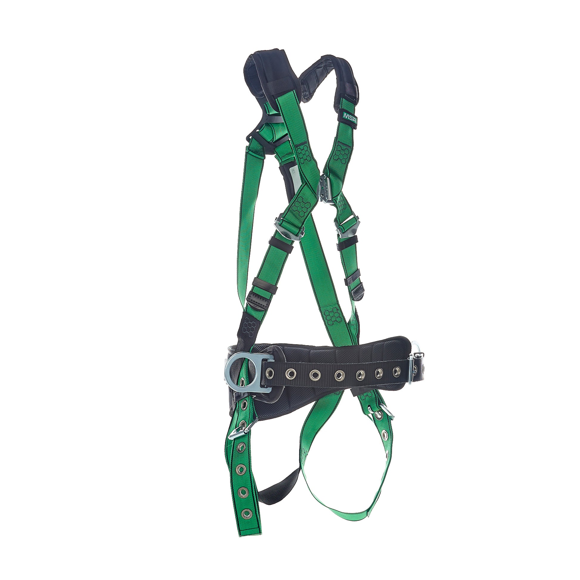 MSA V-FORM Construction Harness w/Back & Side D-Rings - Tongue Buckle Leg Straps Quick Connect Chest Buckle - Shoulder Padding - Standard - 10207734