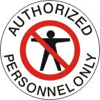 AUTHORIZED PERSONNEL ONLY WITH NO PERSON SYMBOL PERSON SILHOUETTE FLOOR DECAL