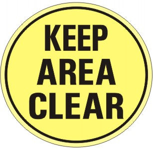 KEEP AREA CLEAR FLOOR DECAL