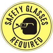 SAFETY GLASSES REQUIRED WITH EYE PROTECTION PICTO FLOOR DECAL - SAFETY GLASSES REQUIRED WITH EYE PROTECTION PICTO FLOOR DECAL, 17x17, Anti-Slip