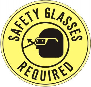 SAFETY GLASSES REQUIRED WITH EYE PROTECTION PICTO FLOOR DECAL