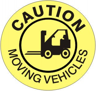 CAUTION MOVING VEHICLES FORKLIFT PICTO FLOOR DECAL