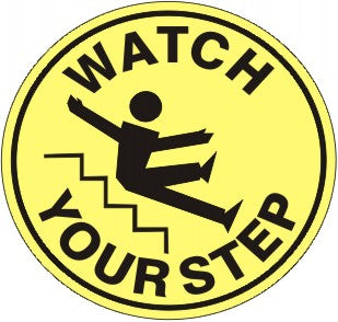 WATCH YOUR STEP WITH PICTO FLOOR DECAL