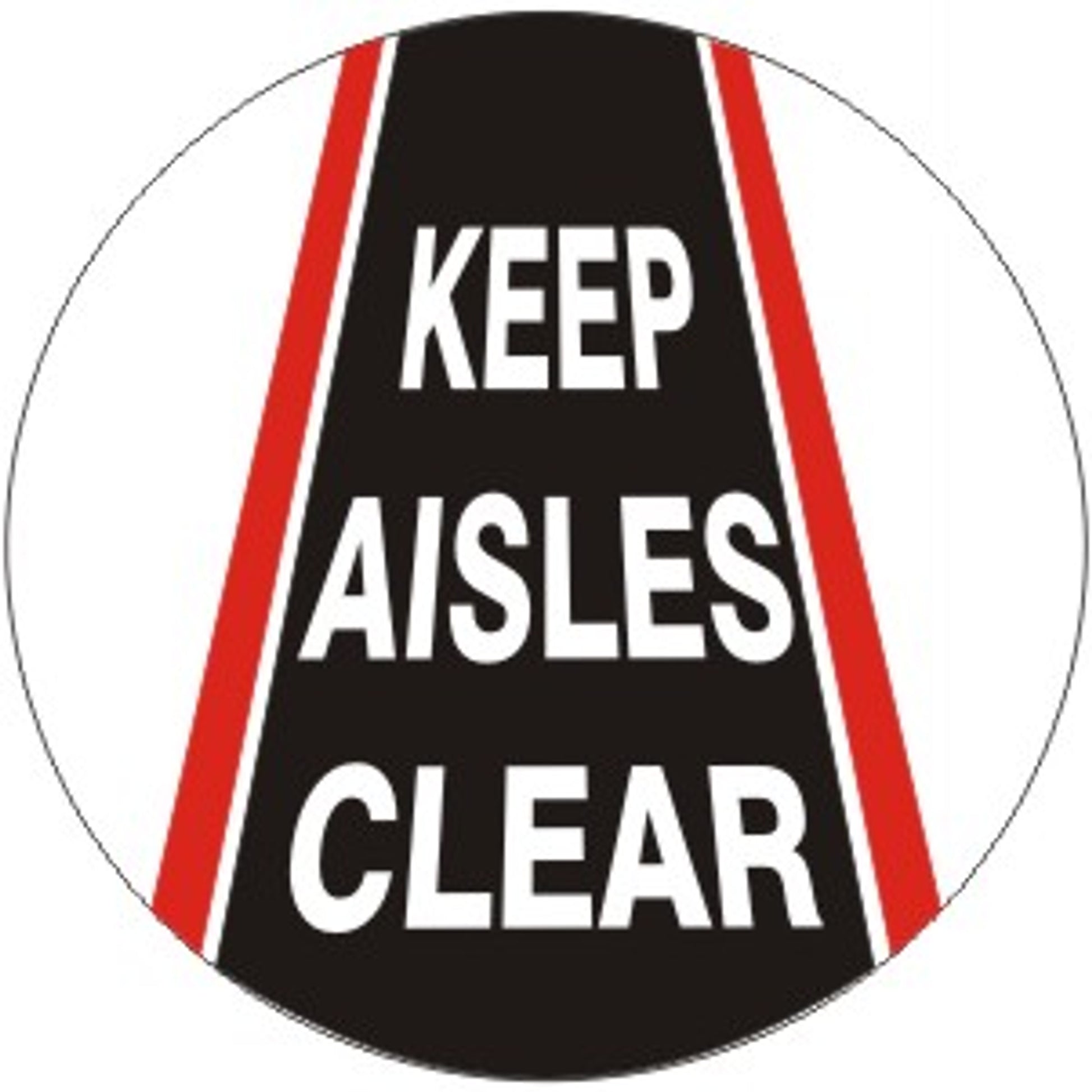 KEEP AISLES CLEAR FLOOR DECAL - KEEP AISLES CLEAR FLOOR DECAL, 17x17, Anti-Slip