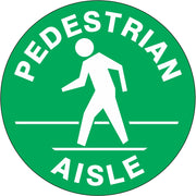 PEDESTRIAN AISLE PICTO FLOOR DECAL GLOW - PEDESTRIAN AISLE PICTO FLOOR DECAL GLOW, 17” DIA, Anti-Slip Glow