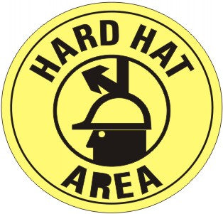 HARD HAT AREA WITH HARD HAT PICTO FLOOR DECAL