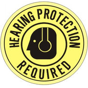 HEARING PROTECTION REQUIRED WITH EAR PROTECTION PICTO FLOOR DECAL - HEARING PROTECTION REQUIRED WITH EAR PROTECTION PICTO FLOOR DECAL, 17x17, Anti-Slip