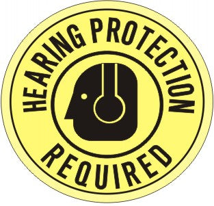 HEARING PROTECTION REQUIRED WITH EAR PROTECTION PICTO FLOOR DECAL