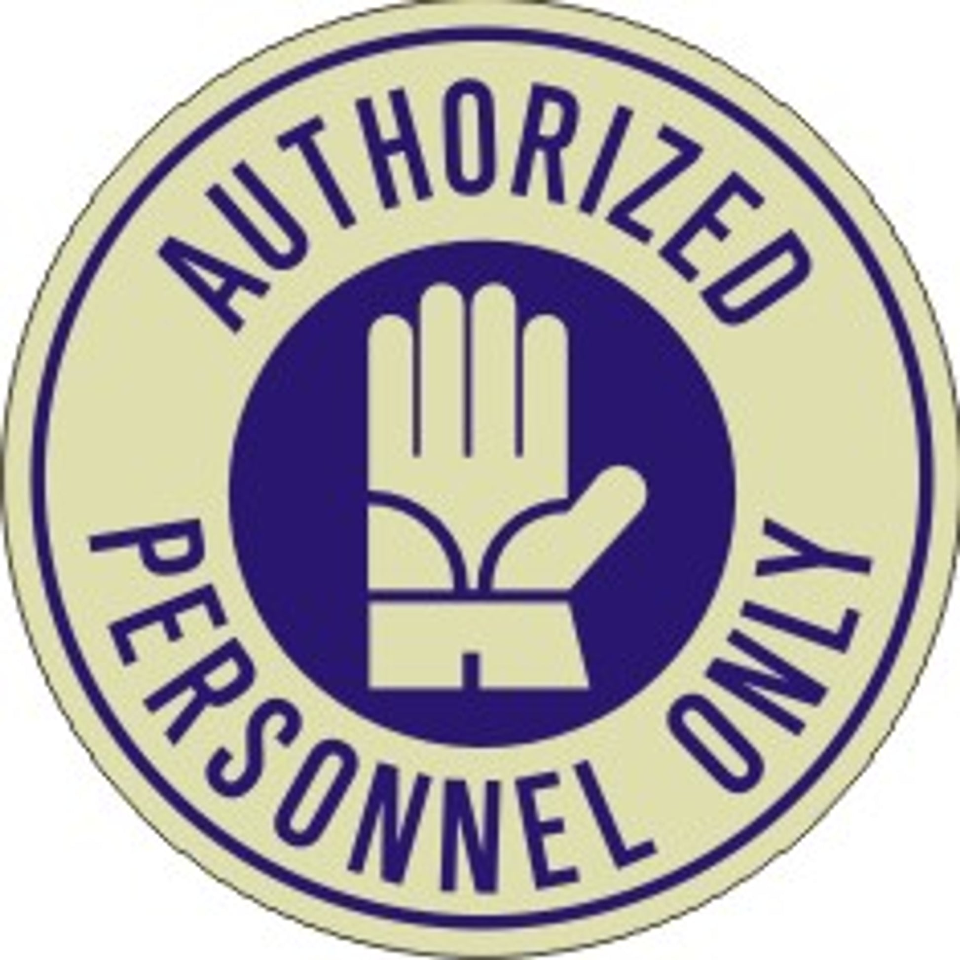 AUTHORIZED PERSONNEL ONLY WITH GLOVE PICTO FLOOR DECAL GLOW - AUTHORIZED PERSONNEL ONLY WITH GLOVE PICTO FLOOR DECAL GLOW, 17x17, Anti-Slip Glow