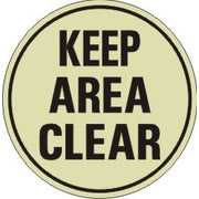 KEEP AREA CLEAR FLOOR DECAL GLOW - KEEP AREA CLEAR FLOOR DECAL GLOW, 17x17, Anti-Slip Glow