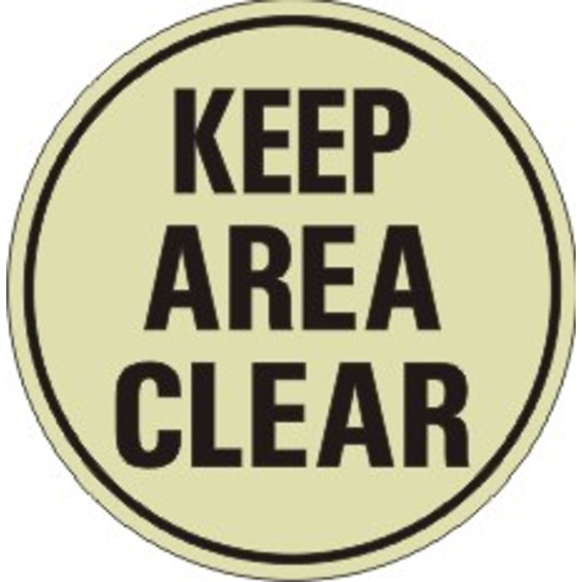 KEEP AREA CLEAR FLOOR DECAL GLOW - KEEP AREA CLEAR FLOOR DECAL GLOW, 17x17, Anti-Slip Glow