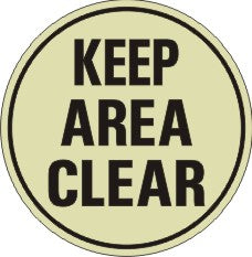 KEEP AREA CLEAR FLOOR DECAL GLOW