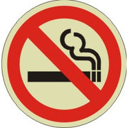 NO SMOKING WITH SMOKING PICTO FLOOR DECAL GLOW - NO SMOKING WITH SMOKING PICTO FLOOR DECAL GLOW, 17x17, Anti-Slip Glow
