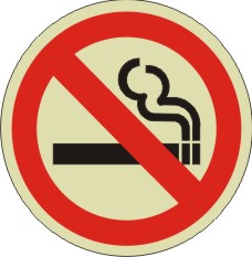 NO SMOKING WITH SMOKING PICTO FLOOR DECAL GLOW