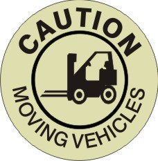 CAUTION MOVING VEHICLES FORKLIFT PICTO FLOOR DECAL GLOW