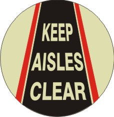 KEEP AISLES CLEAR FLOOR DECAL GLOW