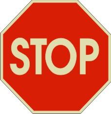 STOP FLOOR DECAL GLOW