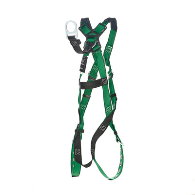 MSA V-FORM Harness w/Back D-Ring with D-Ring Extender - Tongue Buckle Leg Straps Quick Connect Chest Buckle - Extra Small - 10208274
