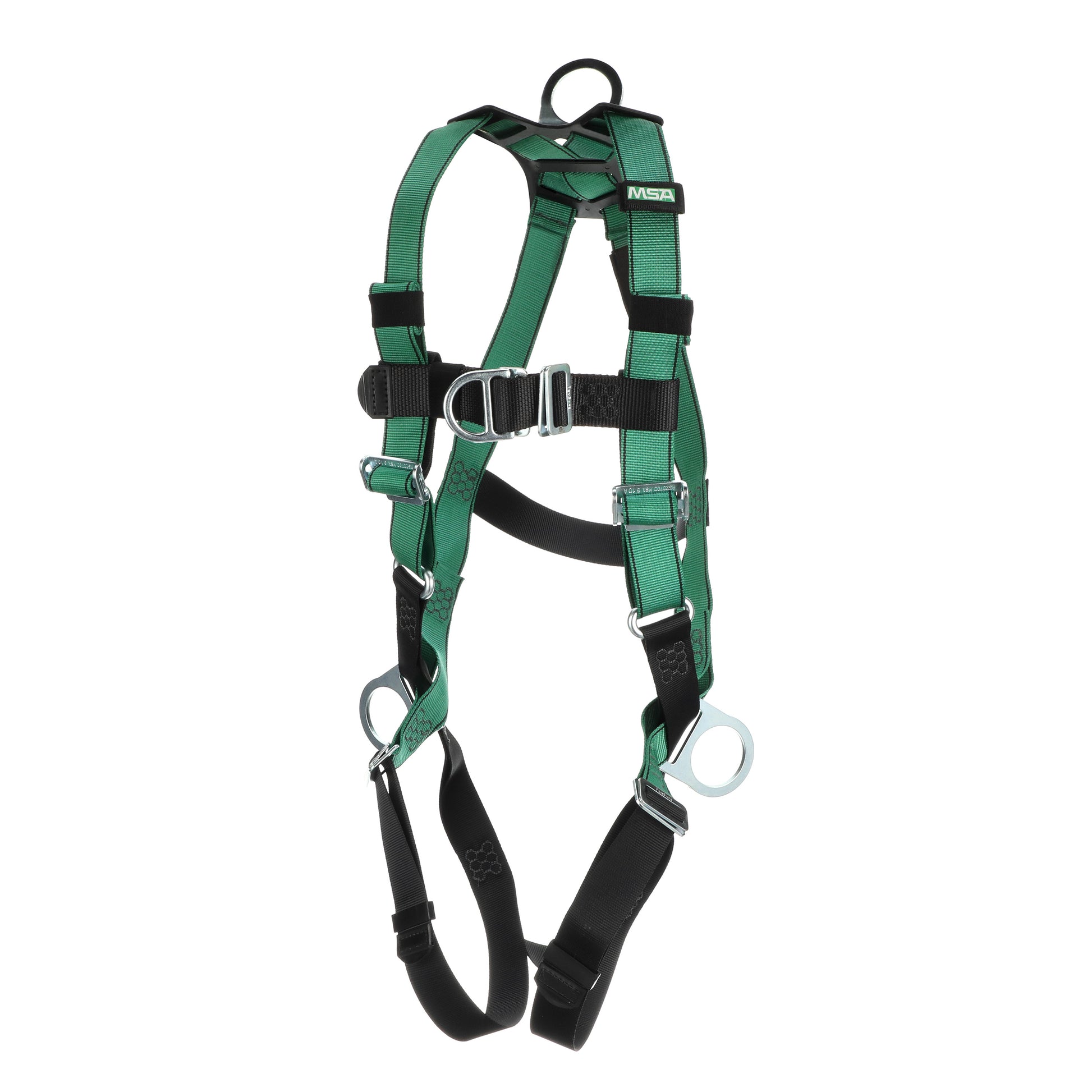 MSA V-FORM Harness w/Back, Front & Side D-Rings - Qwik-Fit Leg Straps - Super Extra Large - 10197438