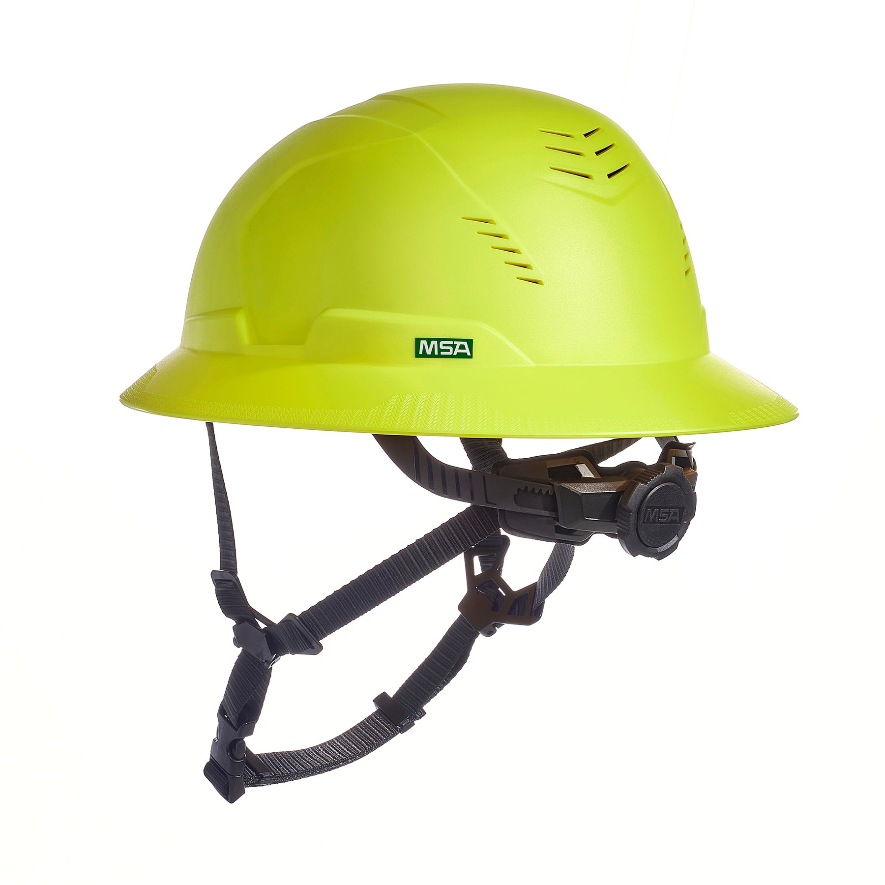 MSA V-Gard H2 Full Brim - Type II Class C - Mips - Safety Helmet - Vented - Hi-Viz Yellow - 10250614