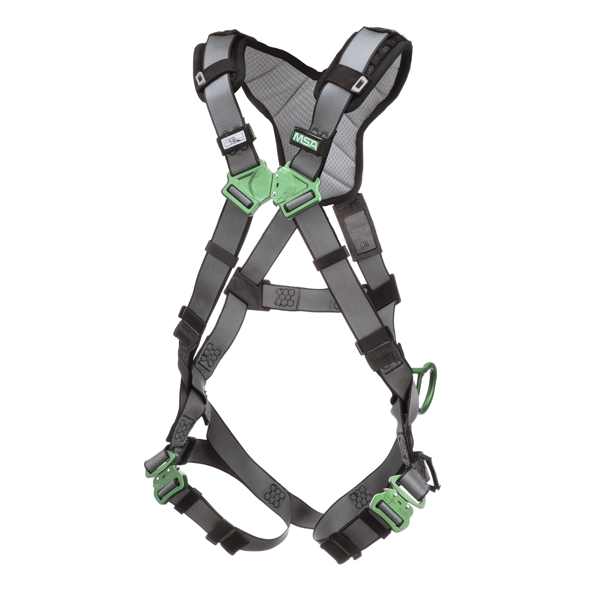 MSA V-FIT Harness w/Back & Side D-Rings - Quick-Connect Leg Straps - Shoulder Padding - Super Extra Large - 10194875
