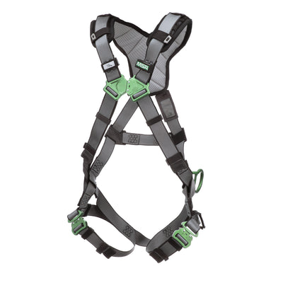 MSA V-FIT Harness w/Back & Side D-Rings - Quick-Connect Leg Straps - Shoulder Padding - Super Extra Large - 10194875