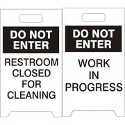 DO NOT ENTER RESTROOM FOLDING FLOOR STANDS - DO NOT ENTER RESTROOM FOLDING FLOOR STANDS, 20X12, Coroplast Plastic