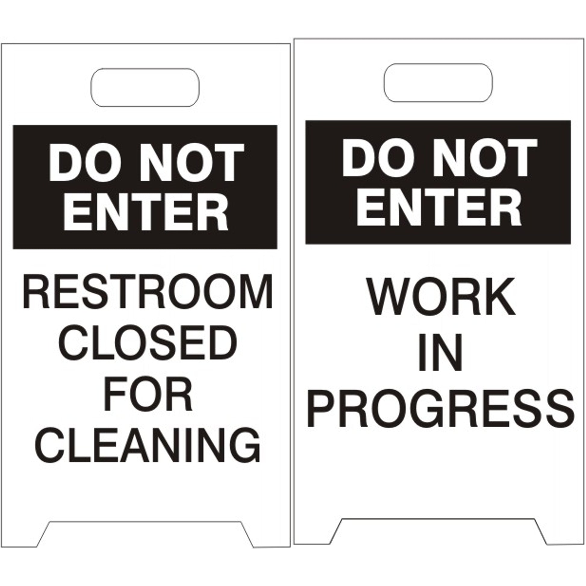 DO NOT ENTER RESTROOM FOLDING FLOOR STANDS - DO NOT ENTER RESTROOM FOLDING FLOOR STANDS, 20X12, Coroplast Plastic