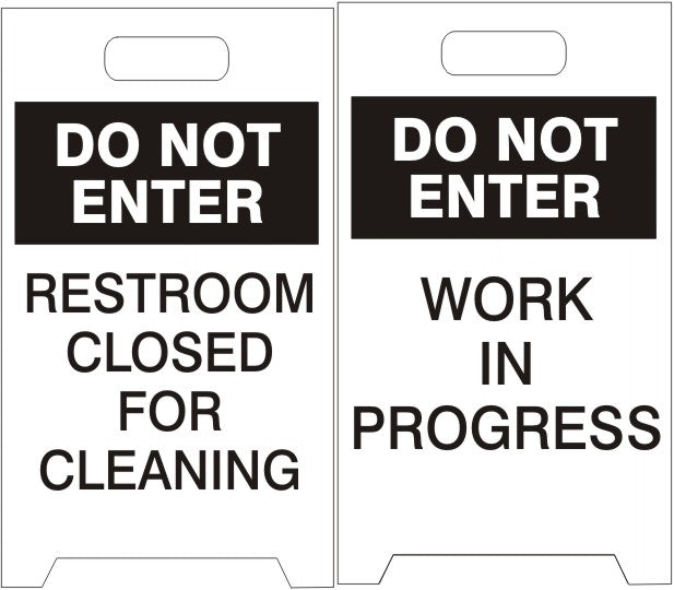 DO NOT ENTER RESTROOM FOLDING FLOOR STANDS - DO NOT ENTER RESTROOM FOLDING FLOOR STANDS, 20X12, Coroplast Plastic