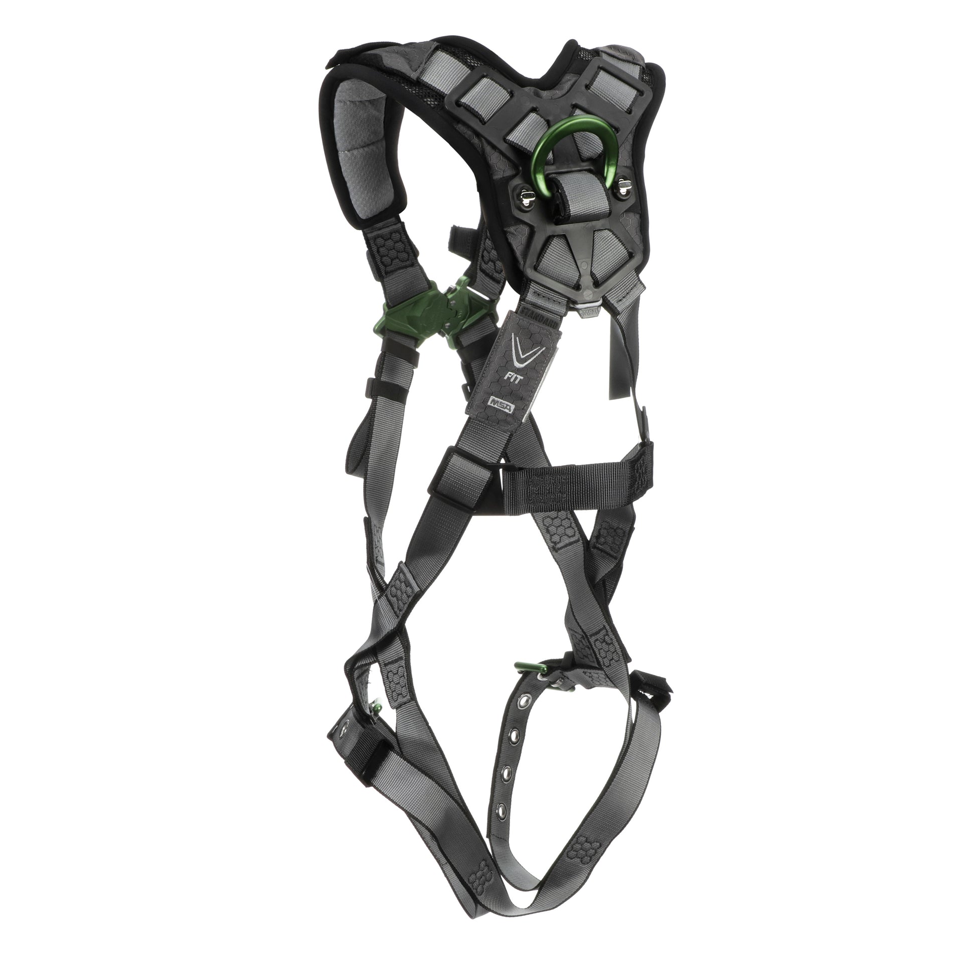 MSA V-FIT Harness w/Back D-Ring - Tongue Buckle Leg Straps - Shoulder Padding - Extra Large - 10194890