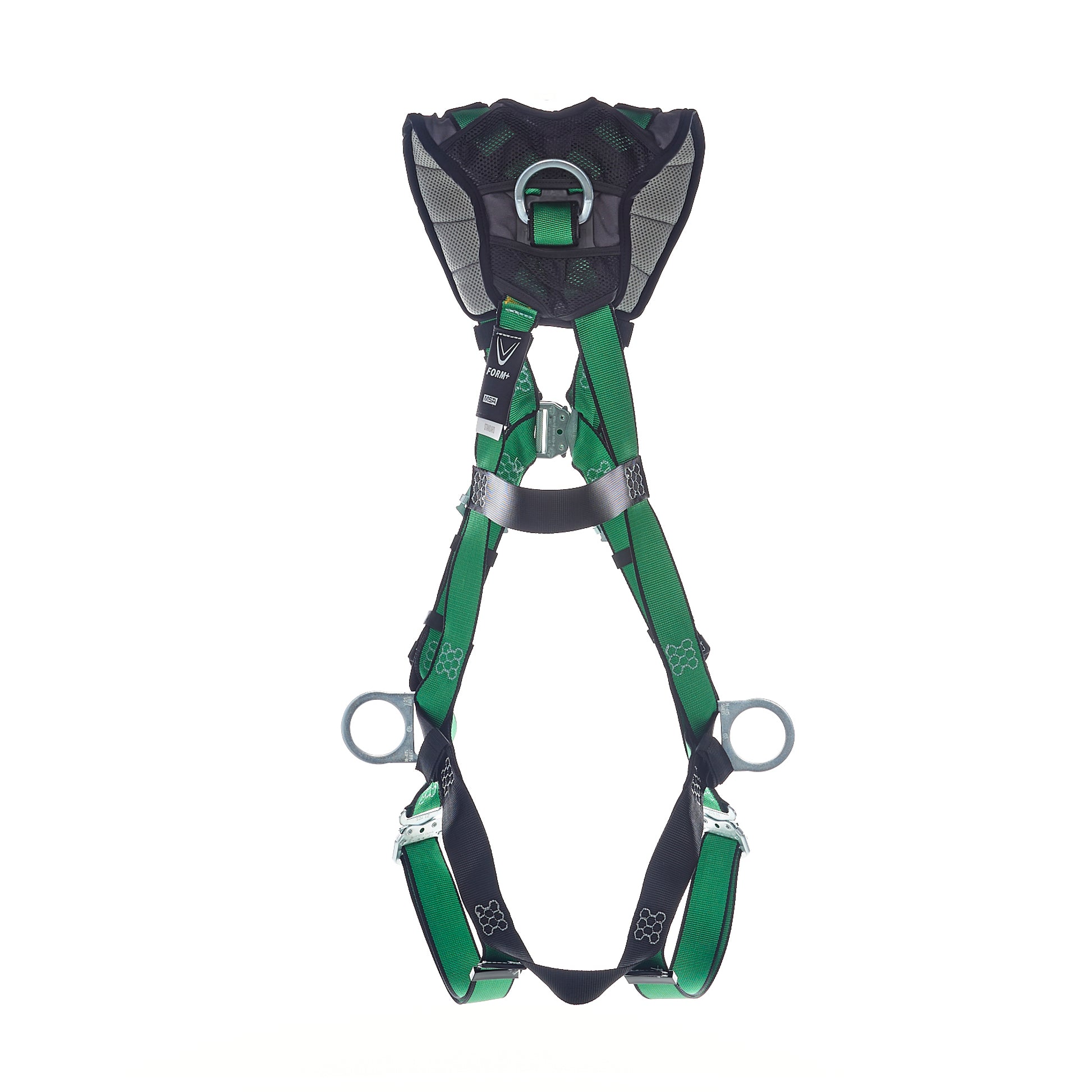 MSA V-FORM+ Harness w/Back, Front & Side D-Rings - Quick Connect Leg Straps - Super Extra Large - 10206147