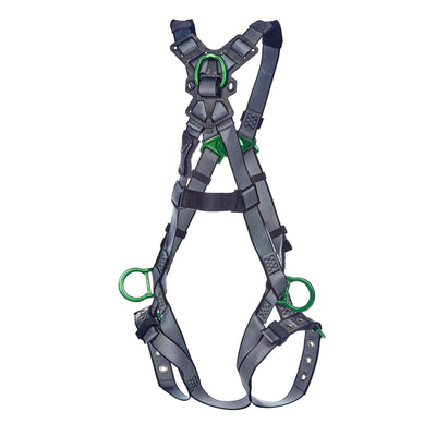 MSA V-FIT Harness w/Back & Side D-Rings - Tongue Buckle Leg Straps - Standard - 10195110